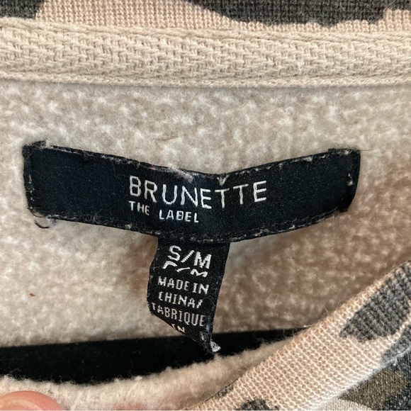 BRUNETTE THE LABEL Sz S/M “Blonde” Leopard Print Oversized Sweatshirt Top - Picture 6 of 10